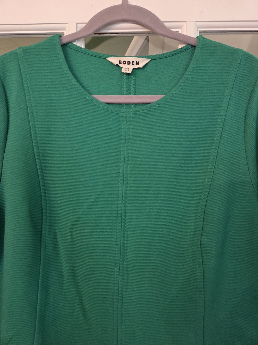 Boden Emerald Green Long-Sleeve Ponte Sheath Dress - Size 14L - Picture 4 of 9